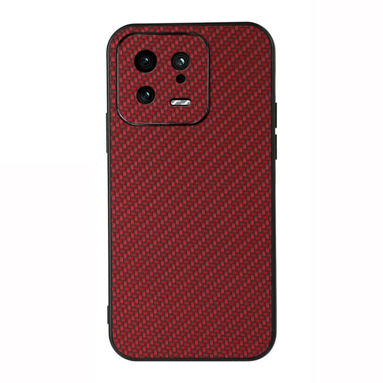 For Xiaomi 13 Accurate Hole Carbon Fiber Texture PU Phone Case