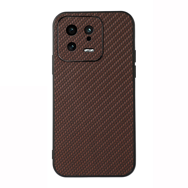For Xiaomi 13 Accurate Hole Carbon Fiber Texture PU Phone Case