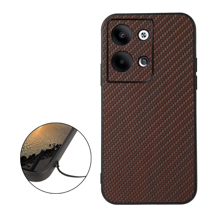 For OPPO Reno9 / Reno9 Pro Accurate Hole Carbon Fiber Texture PU Phone Case