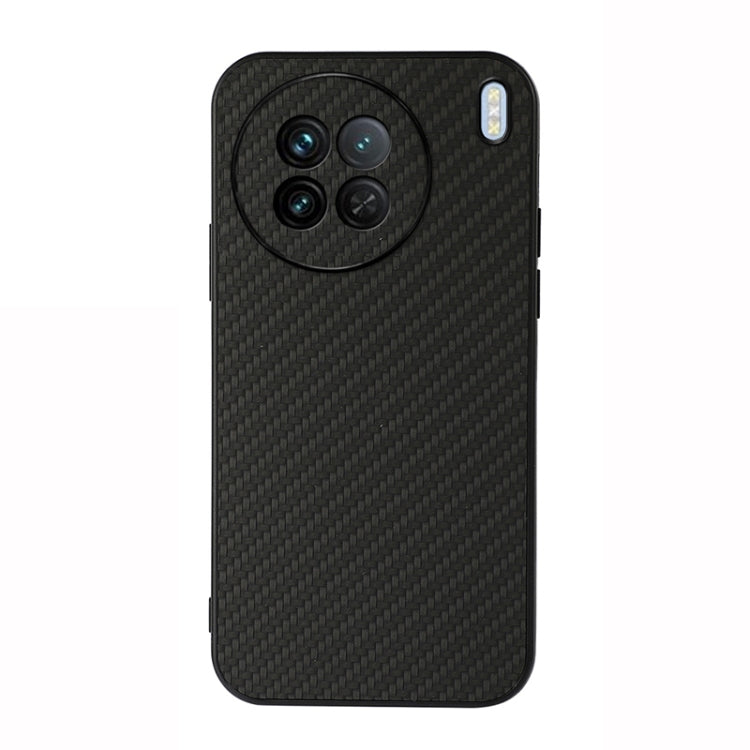 For vivo X90 Accurate Hole Carbon Fiber Texture PU Phone Case