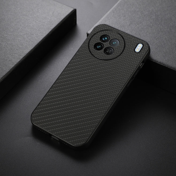 For vivo X90 Accurate Hole Carbon Fiber Texture PU Phone Case