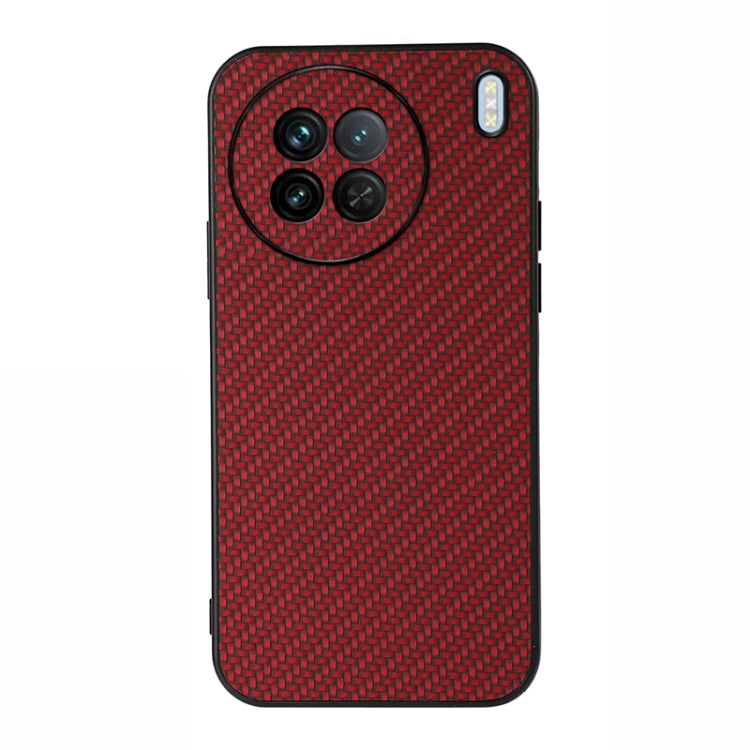 For vivo X90 Accurate Hole Carbon Fiber Texture PU Phone Case