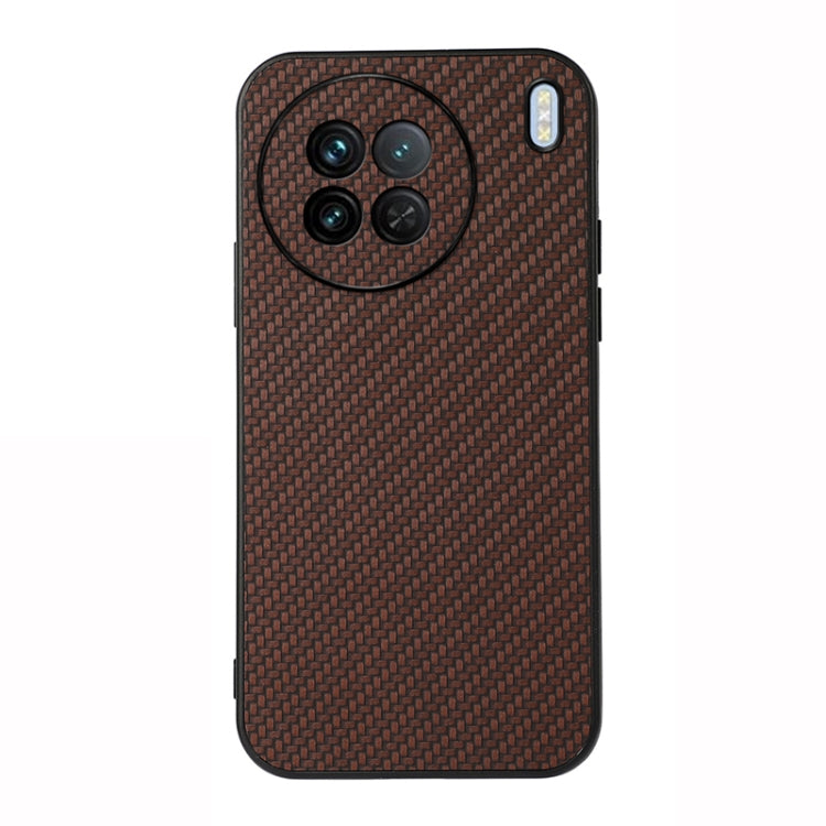 For vivo X90 Accurate Hole Carbon Fiber Texture PU Phone Case