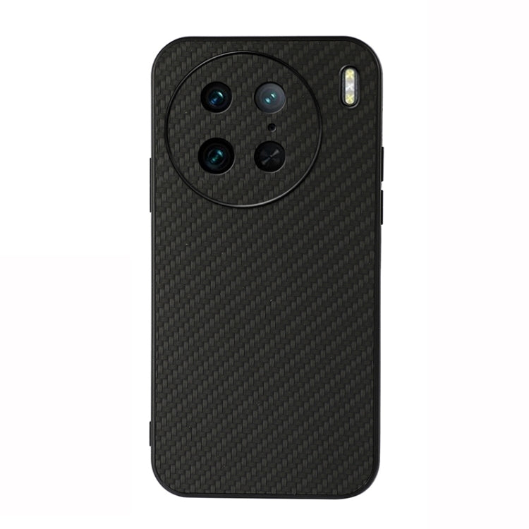 For vivo X90 Pro Accurate Hole Carbon Fiber Texture PU Phone Case