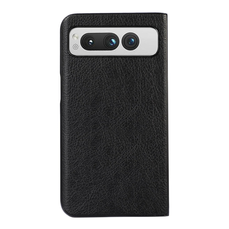 For Google Pixel Fold Two-color Litchi Texture PU Phone Case