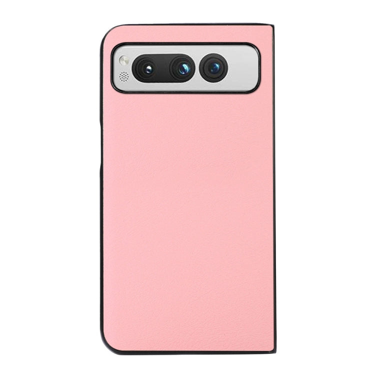 For Google Pixel Fold Two-color Litchi Texture PU Phone Case