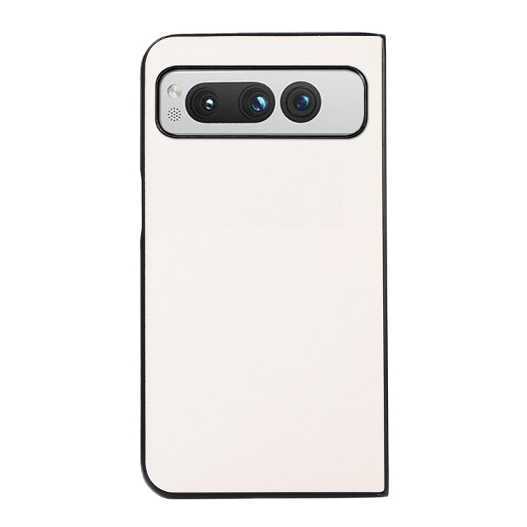 For Google Pixel Fold Two-color Litchi Texture PU Phone Case