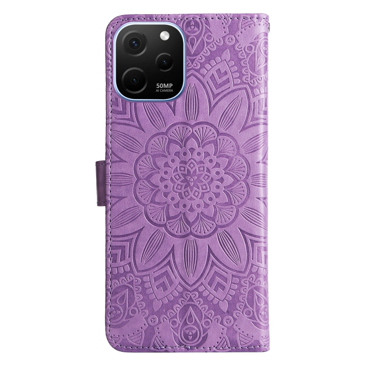 For Huawei nova Y61 Embossed Sunflower Leather Phone Case