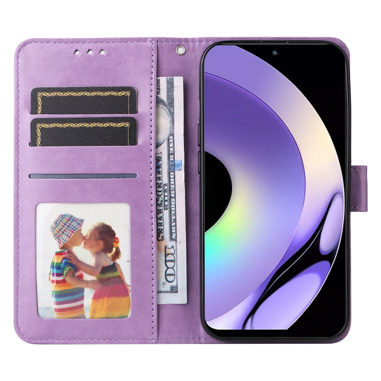 For Realme 10 4G Global Embossed Sunflower Leather Phone Case