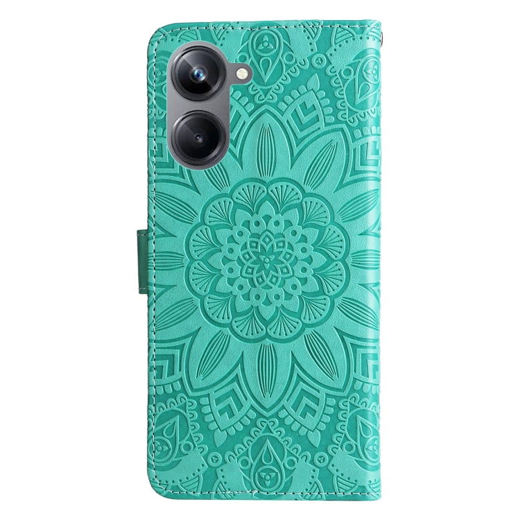 For Realme 10 4G Global Embossed Sunflower Leather Phone Case