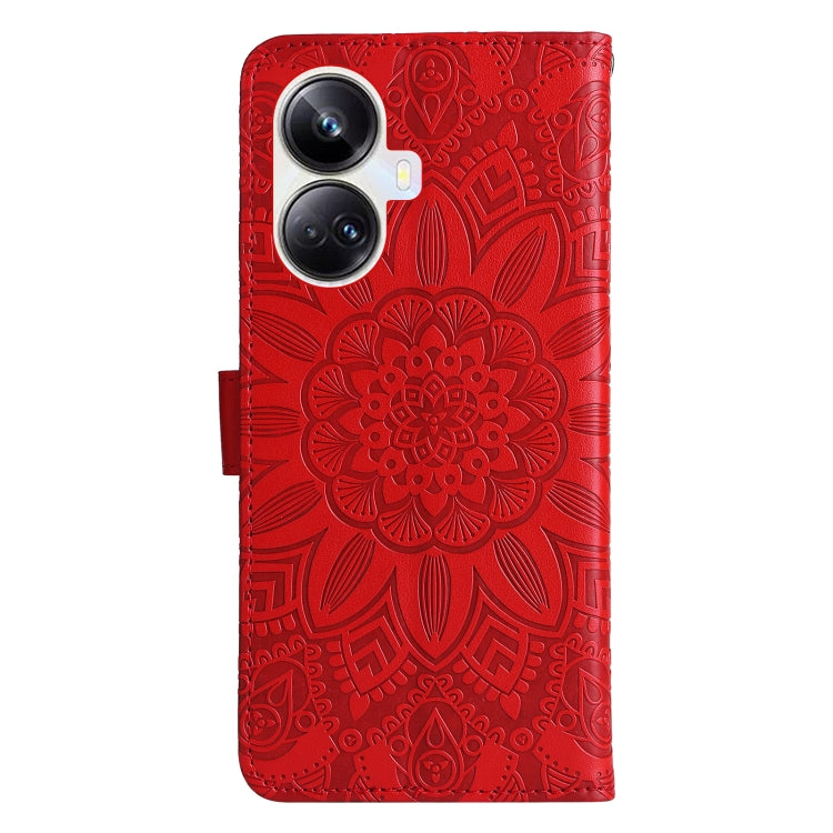For Realme 10 Pro+ 5G Embossed Sunflower Leather Phone Case