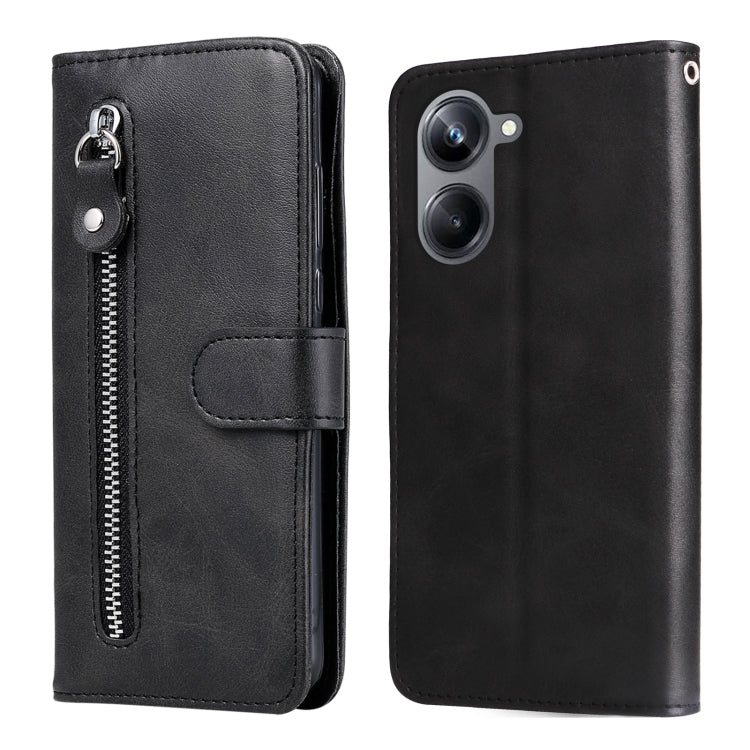 For Realme 10 Pro 5G Calf Texture Zipper Leather Phone Case