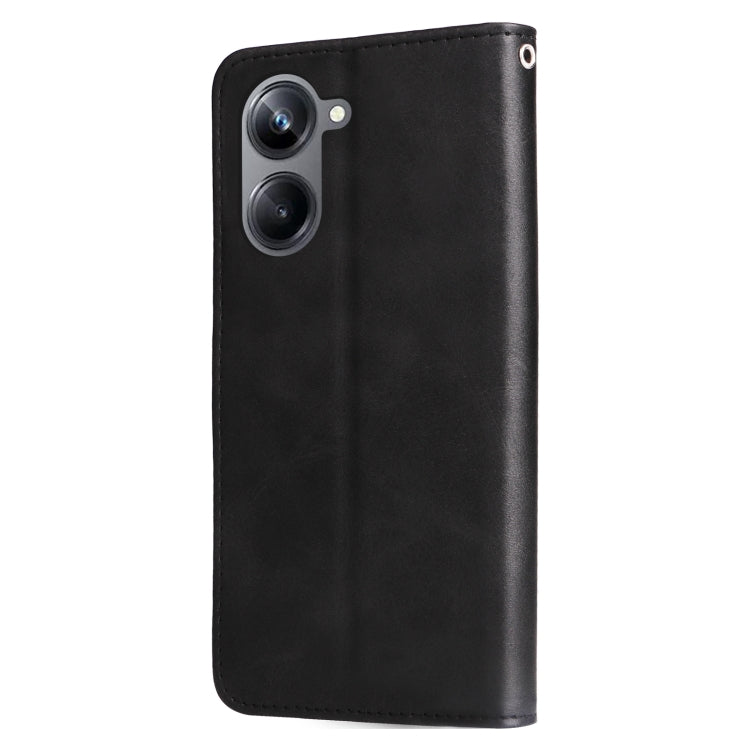 For Realme 10 Pro 5G Calf Texture Zipper Leather Phone Case