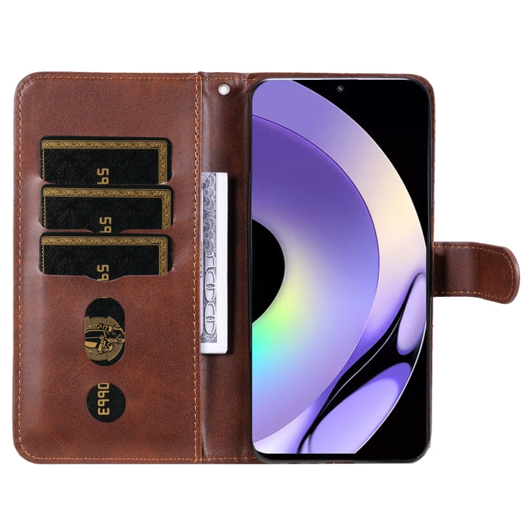 For Realme 10 Pro 5G Calf Texture Zipper Leather Phone Case