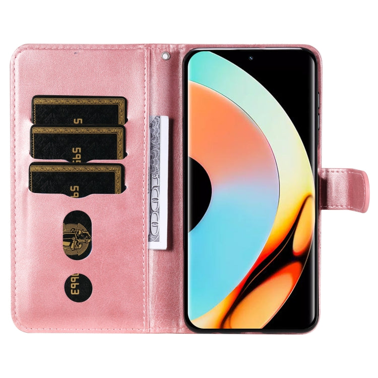 For Realme 10 Pro+ 5G Calf Texture Zipper Leather Phone Case