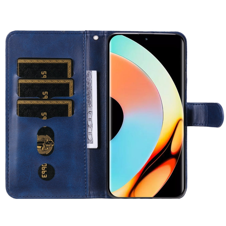 For Realme 10 Pro+ 5G Calf Texture Zipper Leather Phone Case