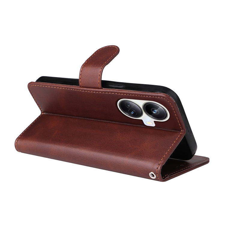 For Realme 10 Pro+ 5G Classic Calf Texture Flip Leather Phone Case