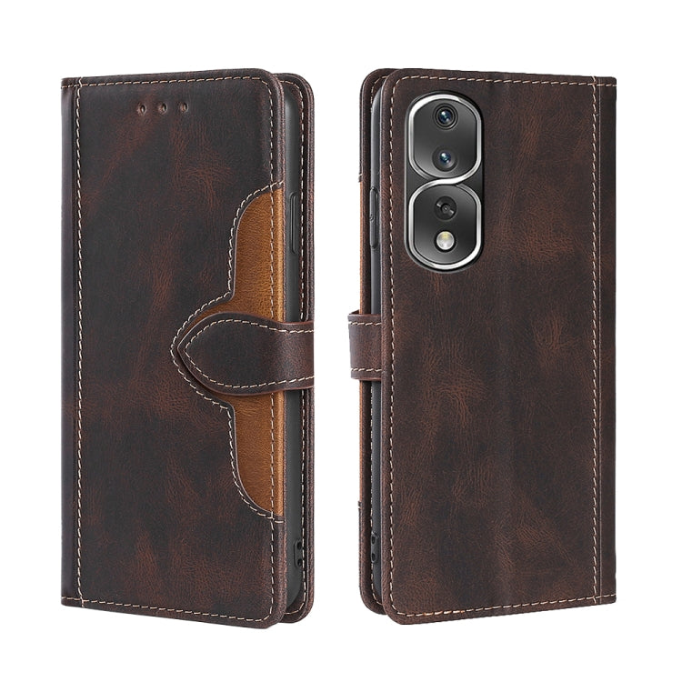 For Honor 80 Pro Skin Feel Magnetic Buckle Leather Phone Case