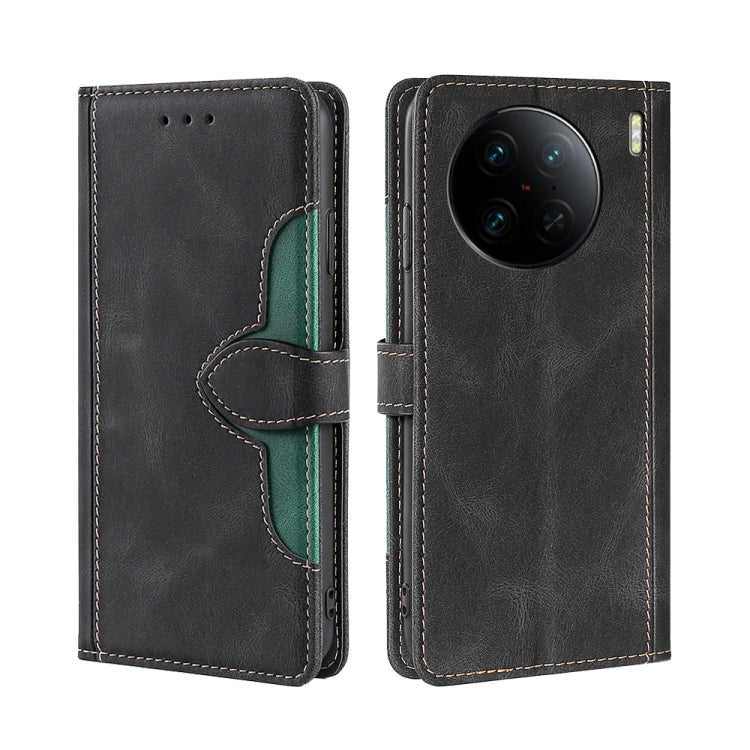 For vivo X90 Pro+ Skin Feel Magnetic Buckle Leather Phone Case