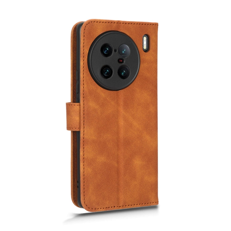 For vivo X90 Pro+ Skin Feel Magnetic Flip Leather Phone Case