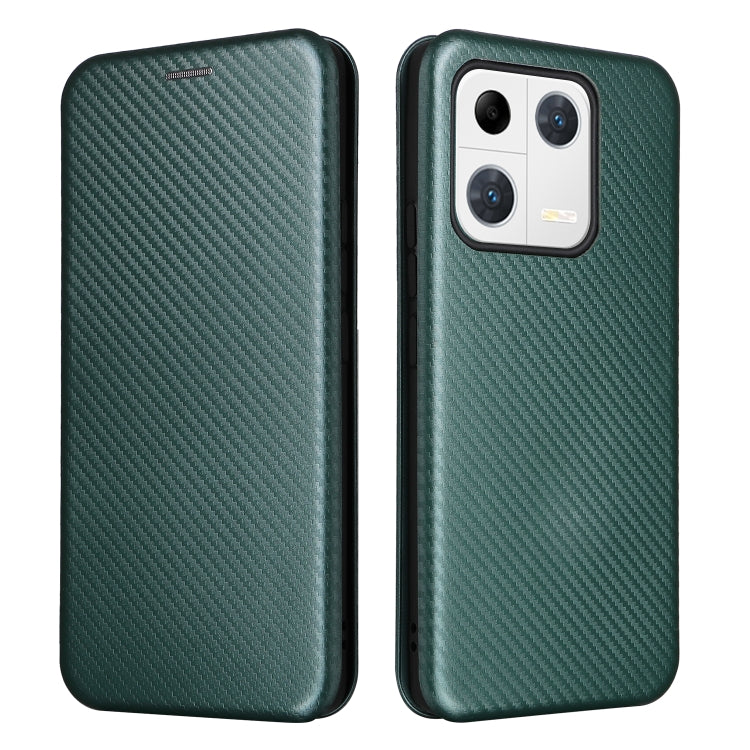 For Xiaomi 13 Pro Global Carbon Fiber Texture Horizontal Flip PU Phone Case