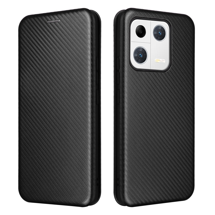 For Xiaomi 13 Pro Global Carbon Fiber Texture Horizontal Flip PU Phone Case