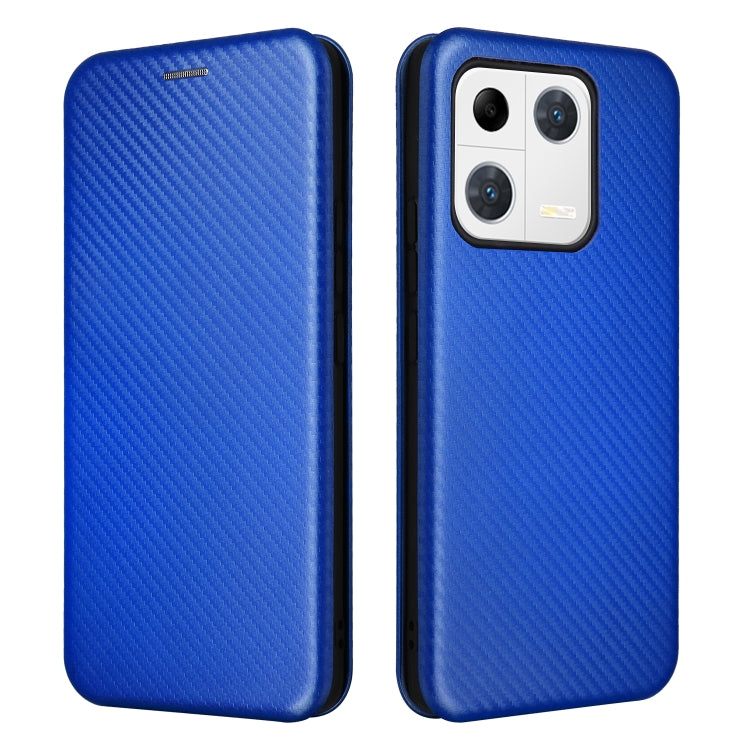 For Xiaomi 13 Pro Global Carbon Fiber Texture Horizontal Flip PU Phone Case