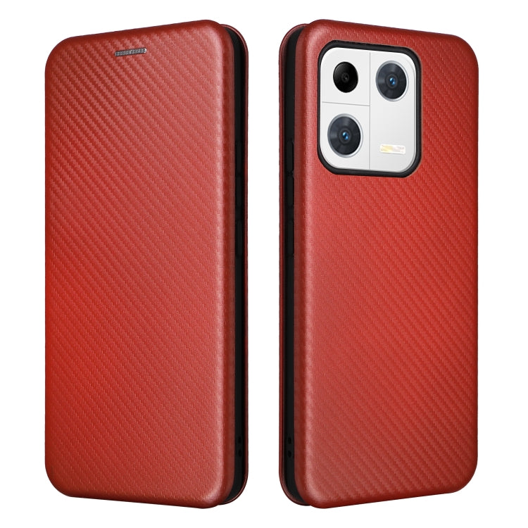 For Xiaomi 13 Pro Global Carbon Fiber Texture Horizontal Flip PU Phone Case