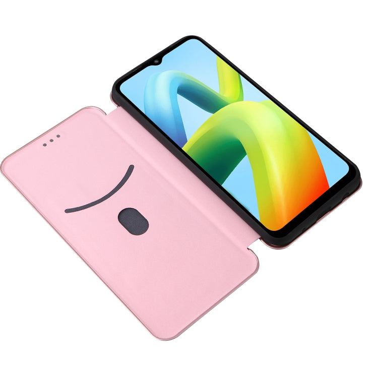 For Xiaomi Redmi A1+ Global Carbon Fiber Texture Horizontal Flip PU Phone Case