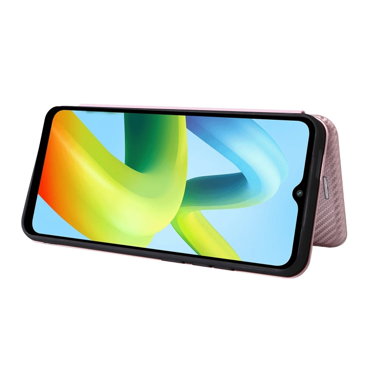 For Xiaomi Redmi A1+ Global Carbon Fiber Texture Horizontal Flip PU Phone Case