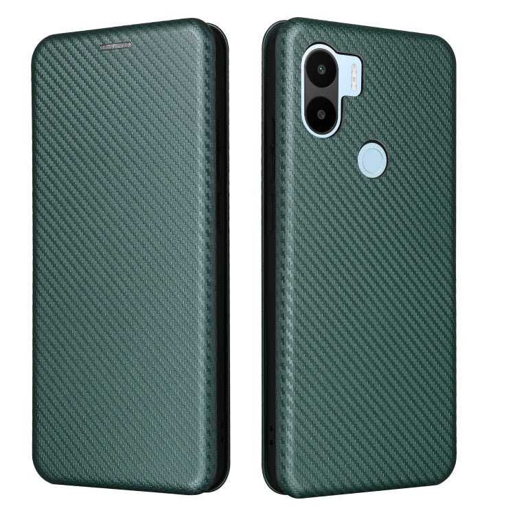 For Xiaomi Redmi A1+ Global Carbon Fiber Texture Horizontal Flip PU Phone Case