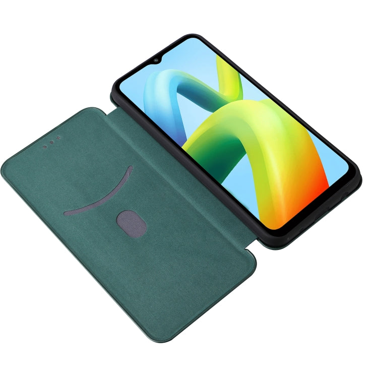 For Xiaomi Redmi A1+ Global Carbon Fiber Texture Horizontal Flip PU Phone Case