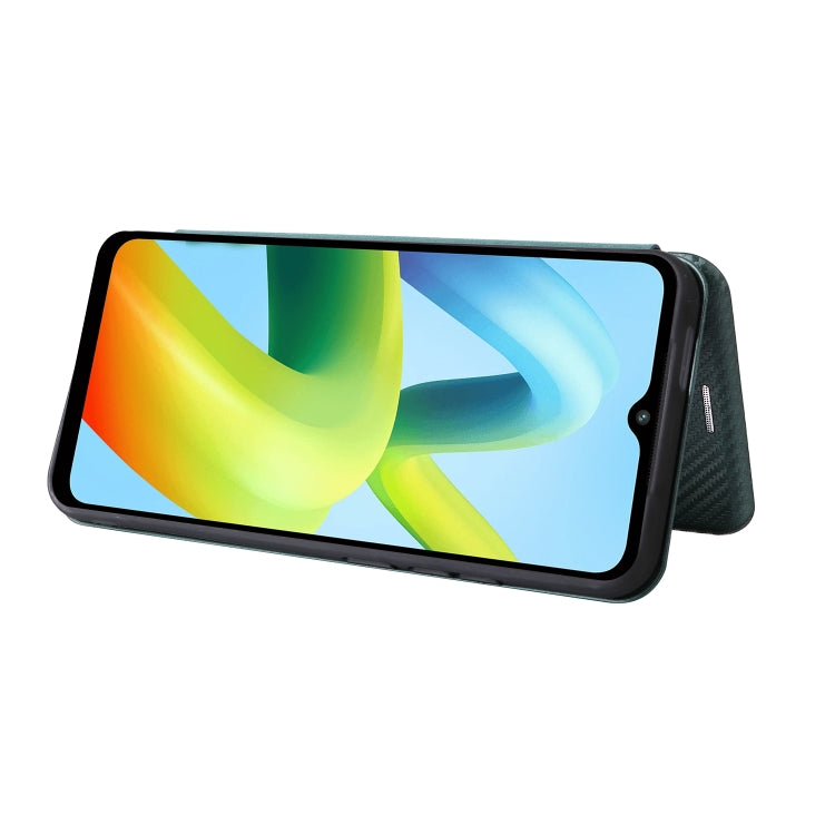 For Xiaomi Redmi A1+ Global Carbon Fiber Texture Horizontal Flip PU Phone Case