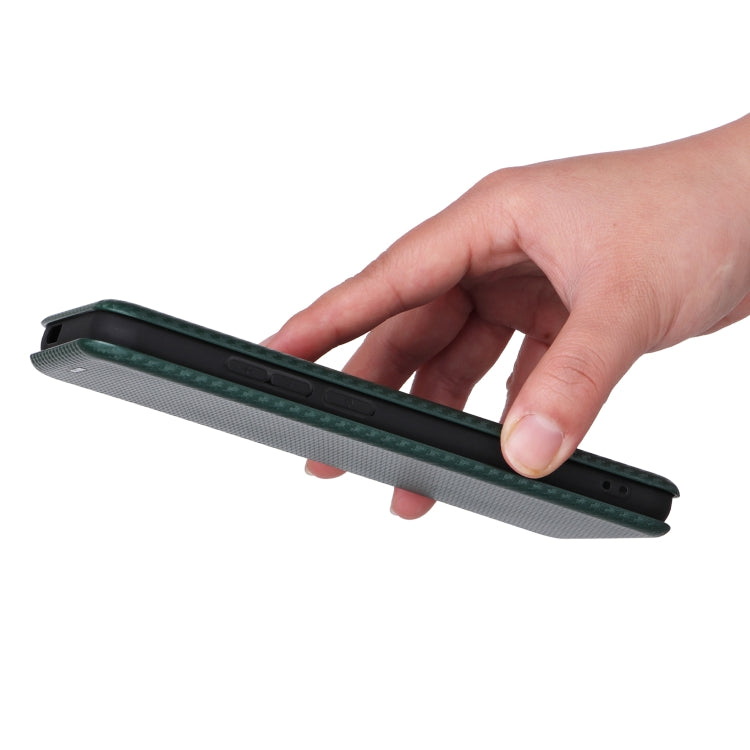 For Xiaomi Redmi A1+ Global Carbon Fiber Texture Horizontal Flip PU Phone Case