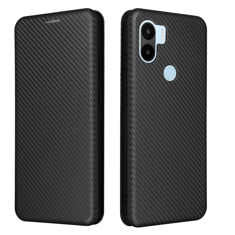 For Xiaomi Redmi A1+ Global Carbon Fiber Texture Horizontal Flip PU Phone Case