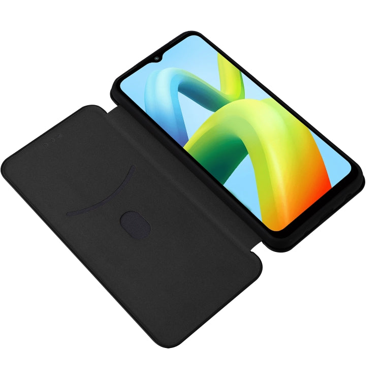 For Xiaomi Redmi A1+ Global Carbon Fiber Texture Horizontal Flip PU Phone Case