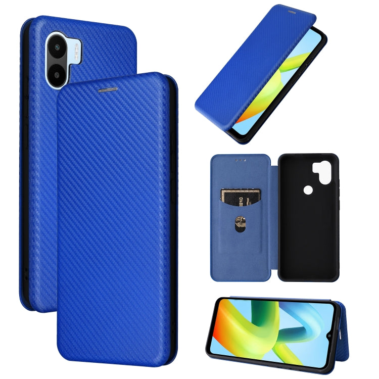 For Xiaomi Redmi A1+ Global Carbon Fiber Texture Horizontal Flip PU Phone Case