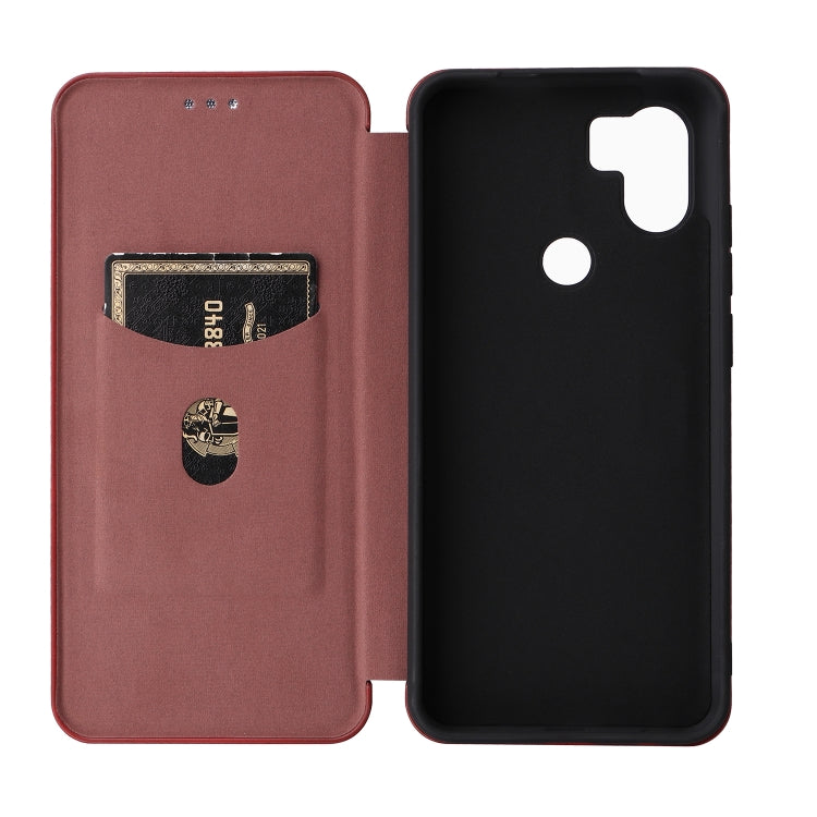 For Xiaomi Redmi A1+ Global Carbon Fiber Texture Horizontal Flip PU Phone Case