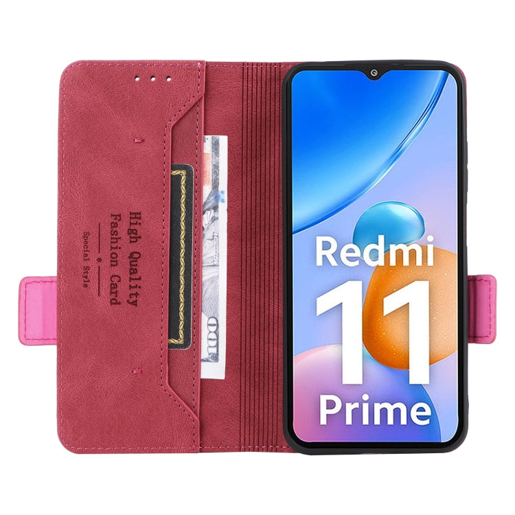 For Xiaomi Redmi 11 Prime 4G Magnetic Clasp Flip Leather Phone Case