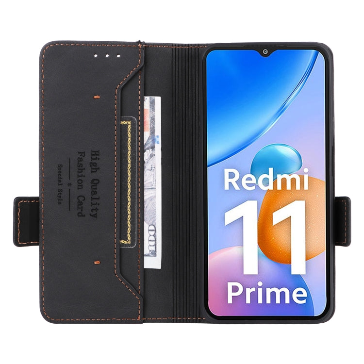 For Xiaomi Redmi 11 Prime 4G Magnetic Clasp Flip Leather Phone Case