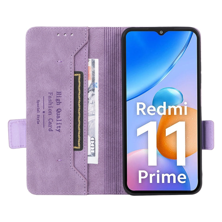 For Xiaomi Redmi 11 Prime 4G Magnetic Clasp Flip Leather Phone Case