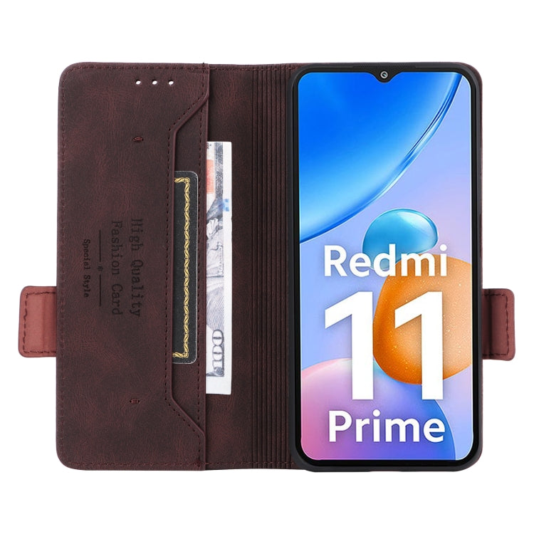 For Xiaomi Redmi 11 Prime 4G Magnetic Clasp Flip Leather Phone Case