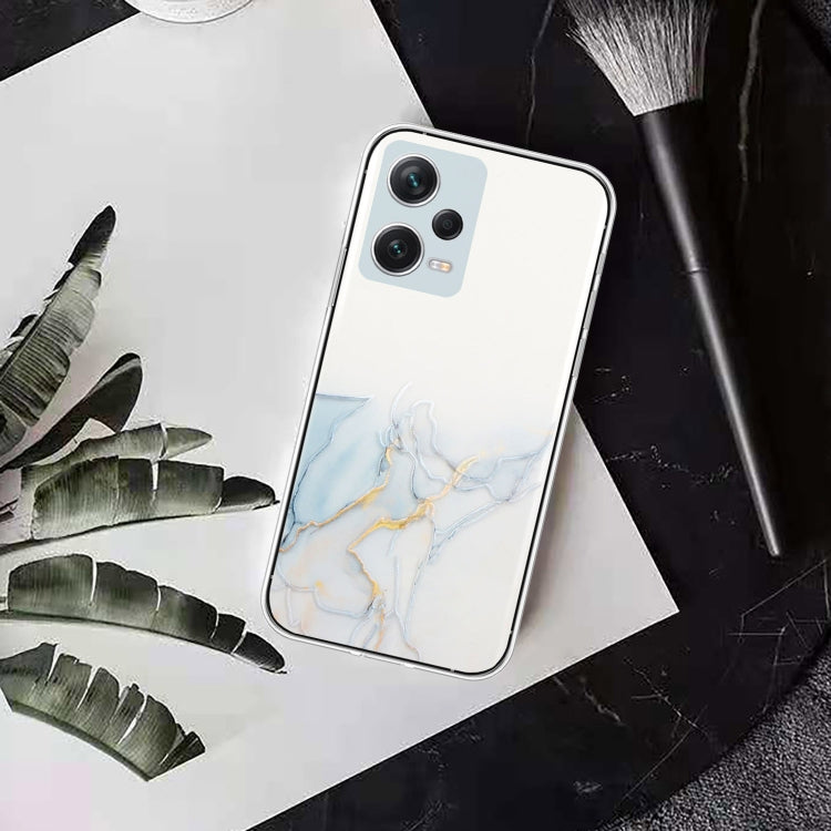 For Xiaomi Redmi Note 12 Pro 5G China Hollow Marble Pattern TPU Precise Hole Phone Protective Case