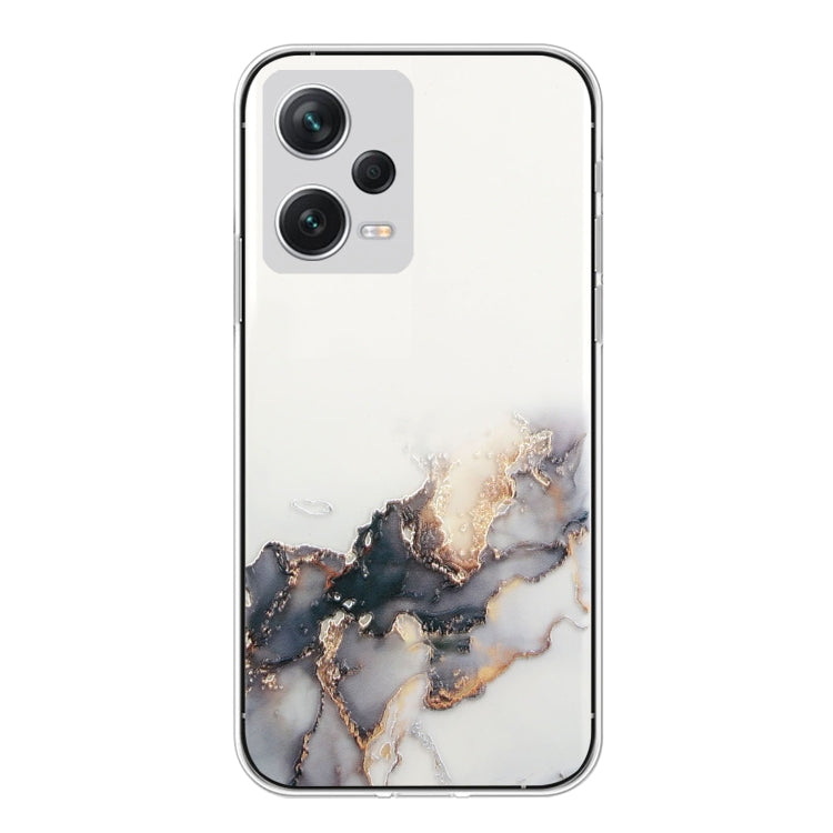 For Xiaomi Redmi Note 12 Pro 5G China Hollow Marble Pattern TPU Precise Hole Phone Protective Case