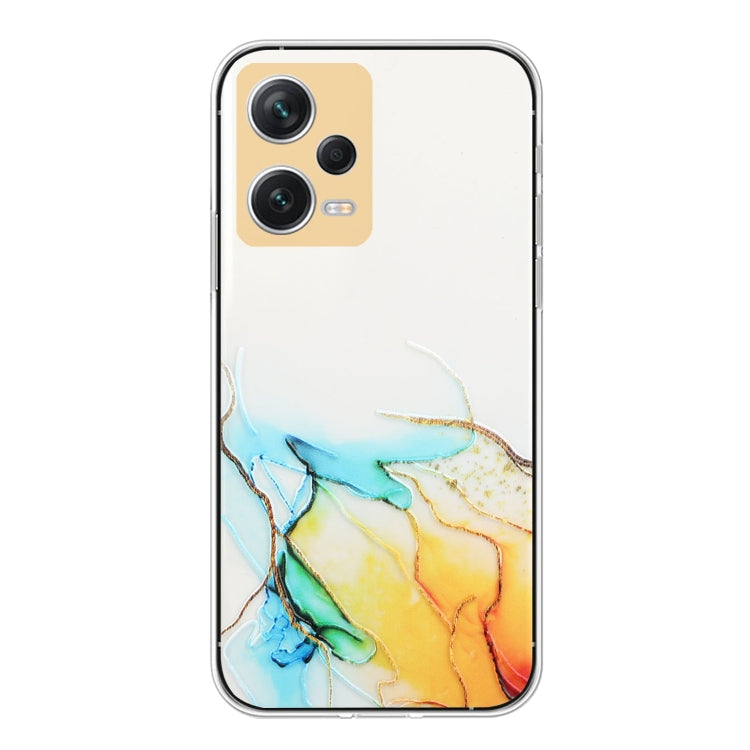 For Xiaomi Redmi Note 12 Pro 5G China Hollow Marble Pattern TPU Precise Hole Phone Protective Case