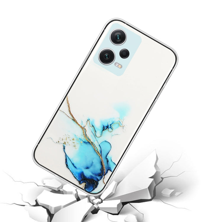 For Xiaomi Redmi Note 12 Pro+ China Hollow Marble Pattern TPU Precise Hole Phone Protective Case