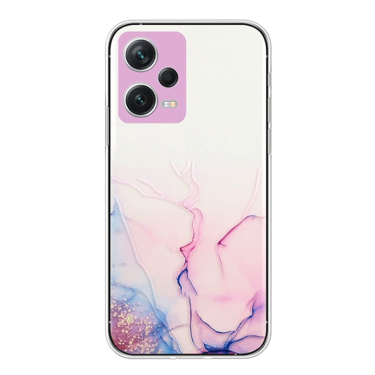 For Xiaomi Redmi Note 12 Pro+ China Hollow Marble Pattern TPU Precise Hole Phone Protective Case