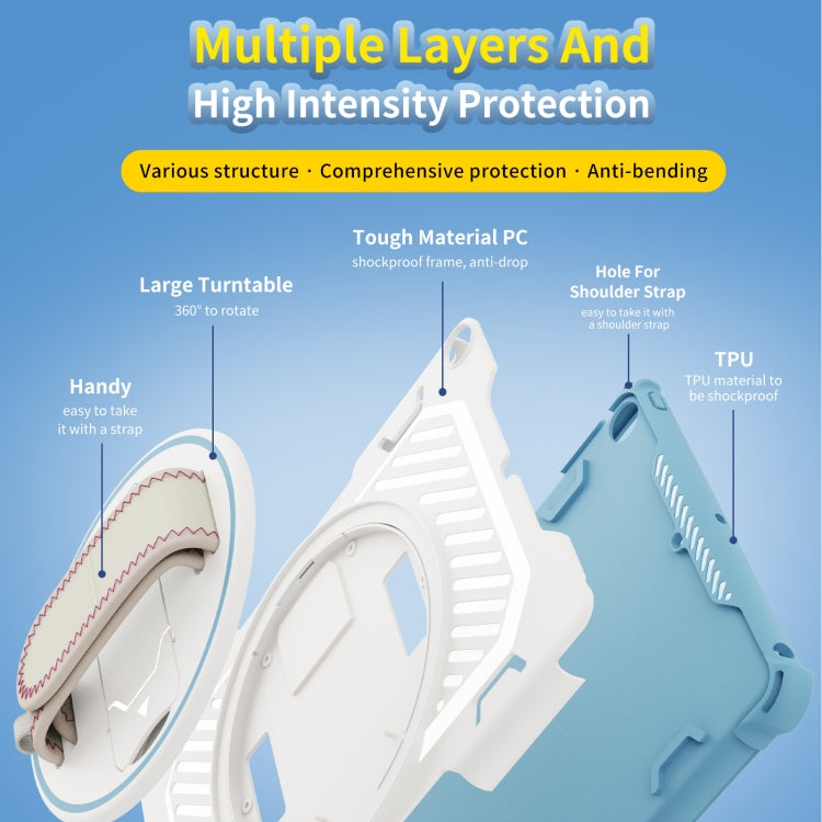 For iPad 9.7 2018/2017 Shockproof Tablet Case with Holder & Hand Strap