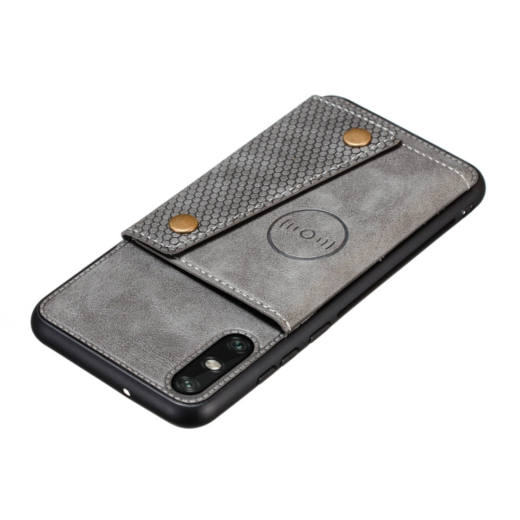 For Huawei Enjoy 10e PU + TPU Shockproof Magnetic Protective Case with Card Slots