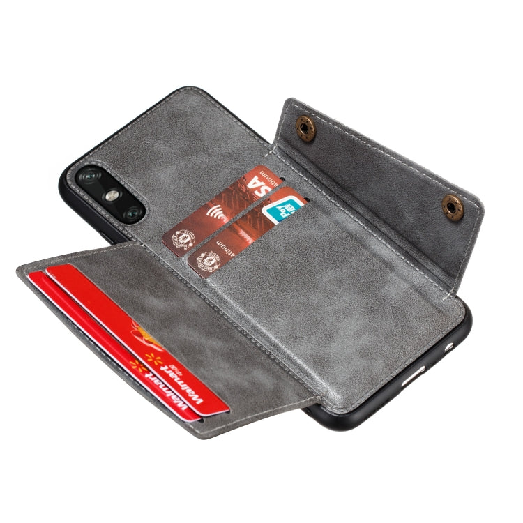 For Huawei Enjoy 10e PU + TPU Shockproof Magnetic Protective Case with Card Slots